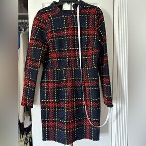 MissGuided Red and Black Plaid Women's Blazer